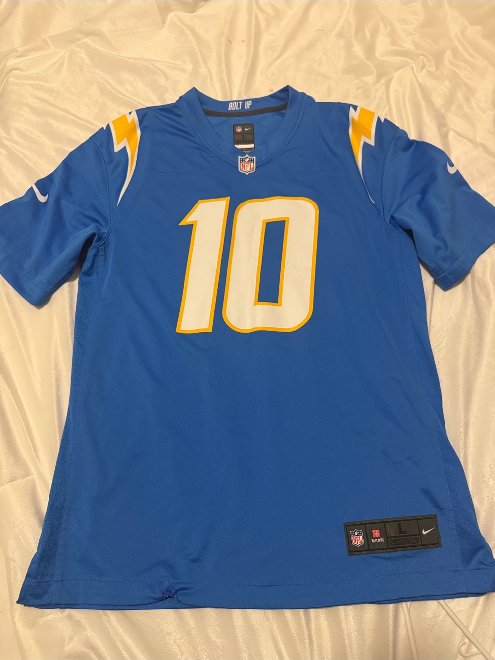 Nike Men’s Blue Chargers #10 Jersey with Yellow Trim
